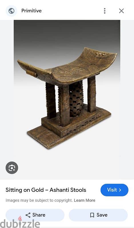 Antique Rare handmade golden stooL african ashanti story Since 1700 4