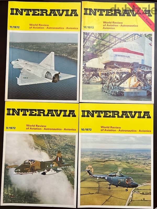 Complete 1972 Interavia Magazine Set – 12 Issues 1