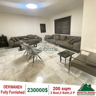 Fully Furnished 200 sqm Apartment for sale in Dekwaneh