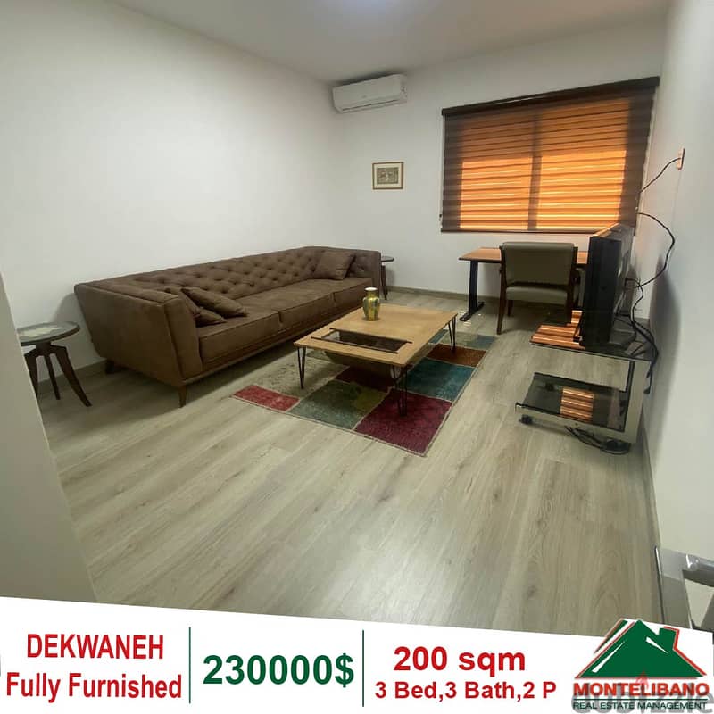 Fully Furnished 200 sqm Apartment for sale in Dekwaneh 1