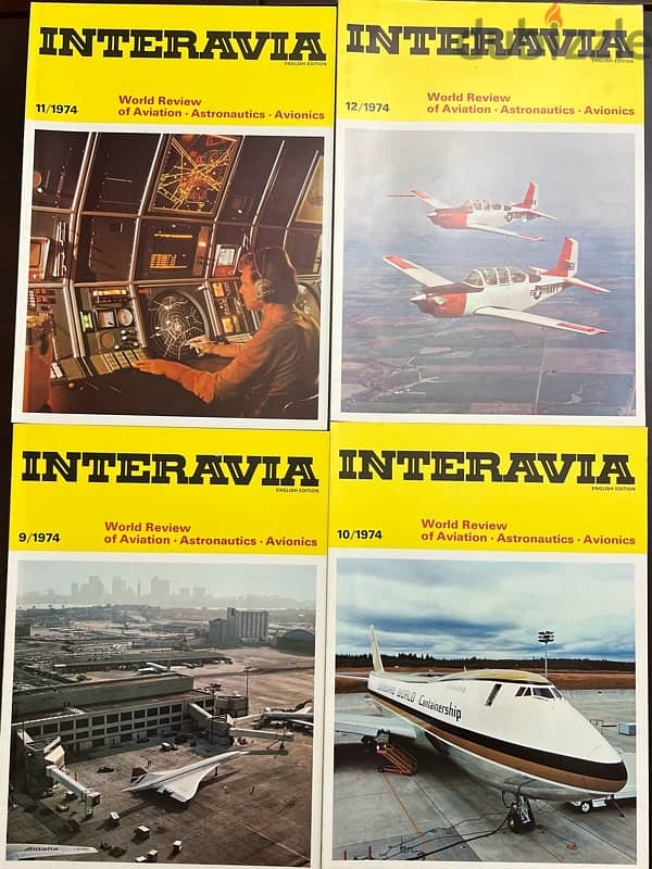 Complete 1974 Interavia Magazine Set – 12 Issues 1