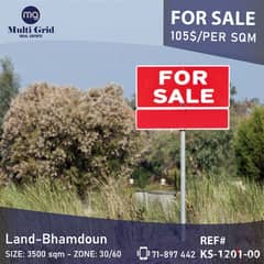 KS-1201-00 / Land for Sale in Bhamdoun, أرض للبيع في بحمدون 0