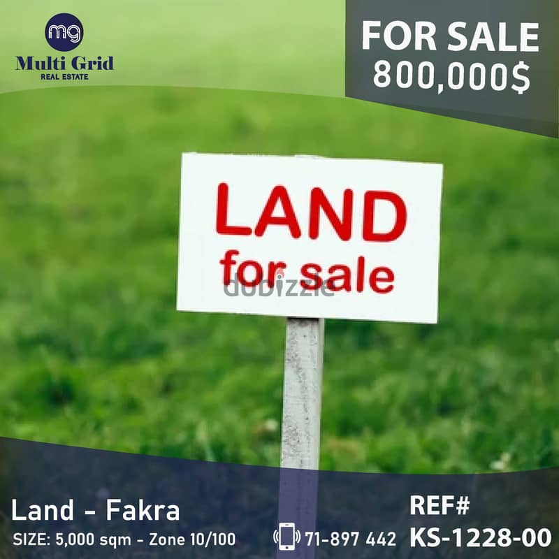 KS-1228-00 / Land for Sale in Fakra, أرض للبيع في فقرا 0