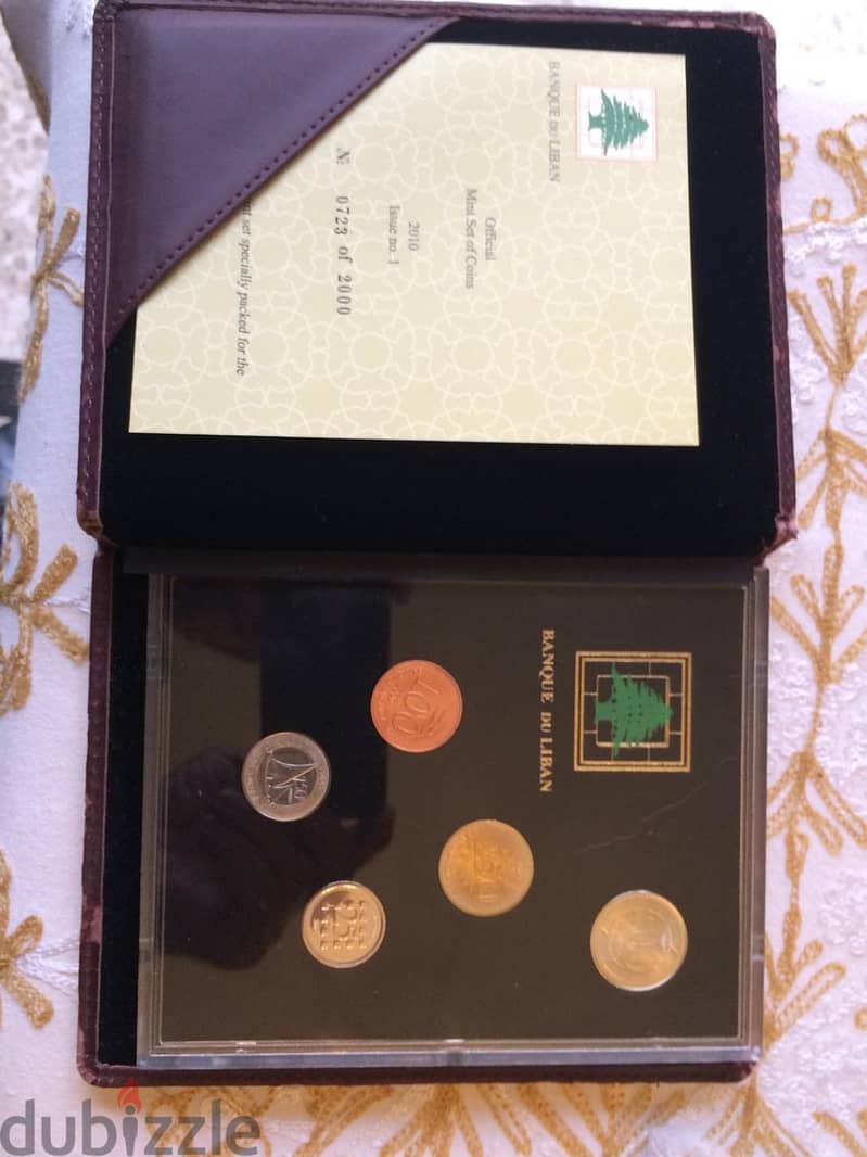 5 Lebanese coins set for sale 0