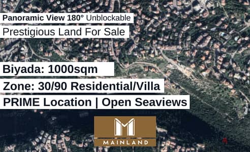 Panoramic Open Seaview Land in Biyada for Sale | Prime Location