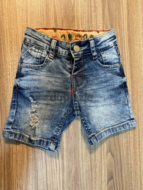 2 pieces baby boy denim short (12-18) and juniors pant (1/2 years) 4