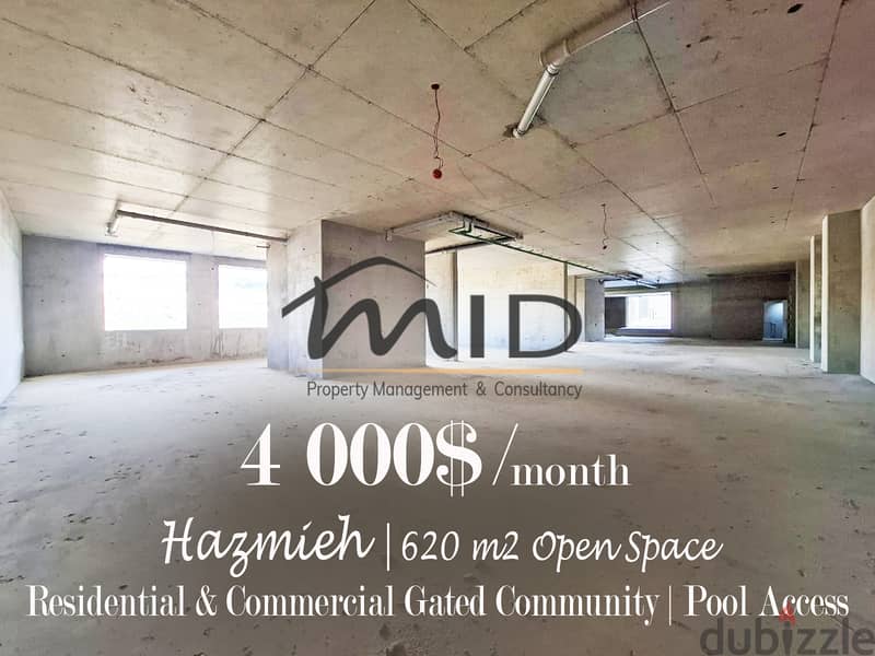 Hazmiyeh | 620m² Warehouse | High Ceiling | Easy Access | Parking 1