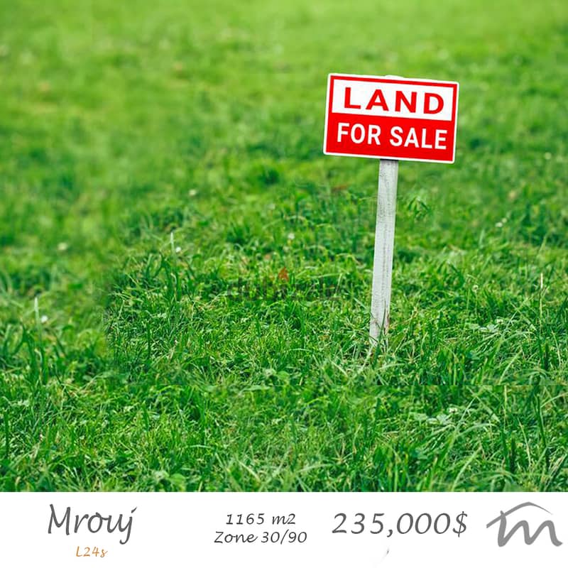 Mrouj | 1165m² Flat Land | Road Access | Potential for 9 Apartments 0