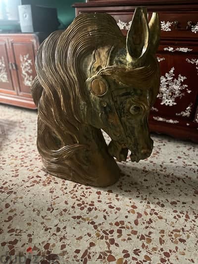 antique horse wood sculpture