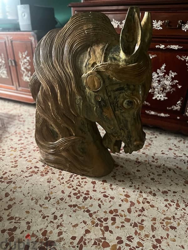 antique horse wood sculpture 0