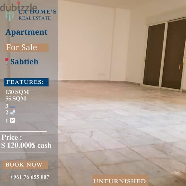 apartment for sale in Sabtieh شقة للبيع في سبتية 0