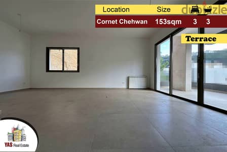 Cornet Chehwan 153m2 | 57m2 Terrace | Prime Location | Quiet Street|KR