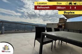 Ballouneh 280m2 | Duplex | Upgraded | View | Luxurious | Catch | AC | 0