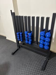 dumbell rack with neoprene dumbells 0