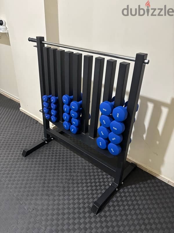 dumbell rack with neoprene dumbells 3