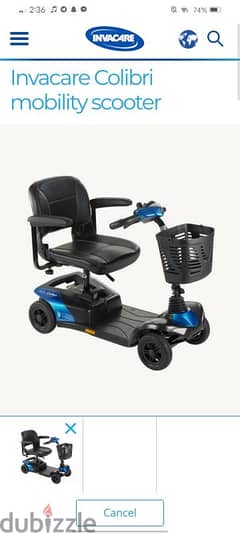 invacare colibri mobility scooter new unused 0