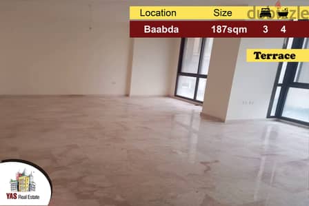 Baabda/Louaizeh 187m2 | 60m2 Terrace | Brand New | Calm Area | PA |