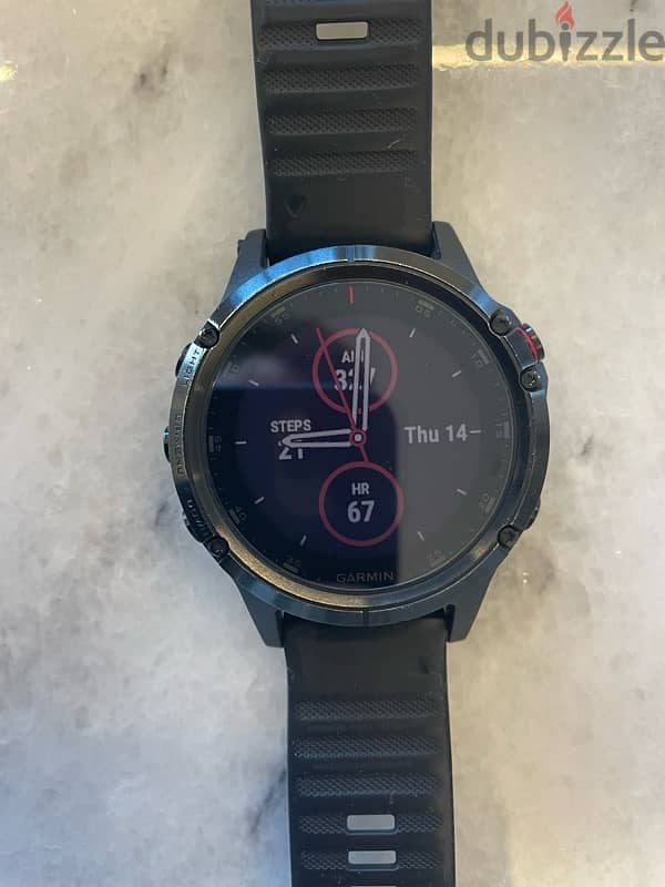 Garmin - Fenix 5 Plus Sapphire GPS Smartwatch 47mm - Black - Used 5