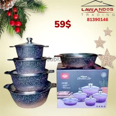 Set Cookware 10pcs Granite