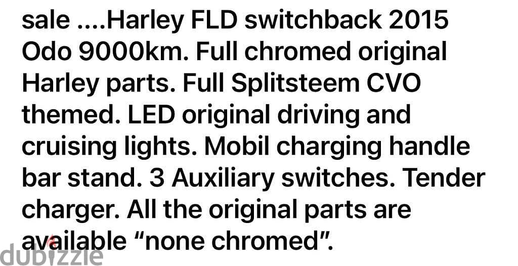 Harley FLD switchback. Call on 78960774 6