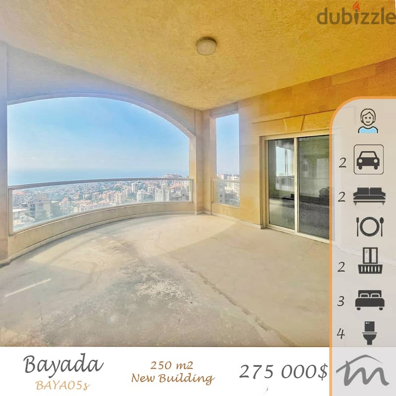 Biyada | New Building | Huge Balcony | Panoramic Sea View | 250m² 0