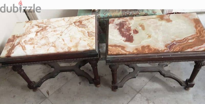 3 tables basses en marbre طاولات رخام 1