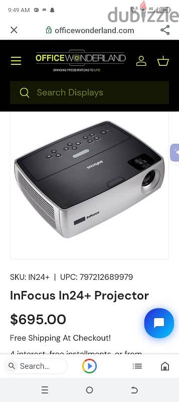 in focus projector+ DVD player 0