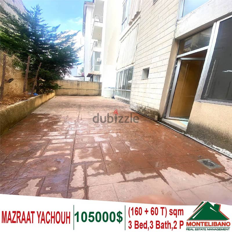 160 Sqm Apartment for sale in Mazraat Yachouh with Terrace !! 0