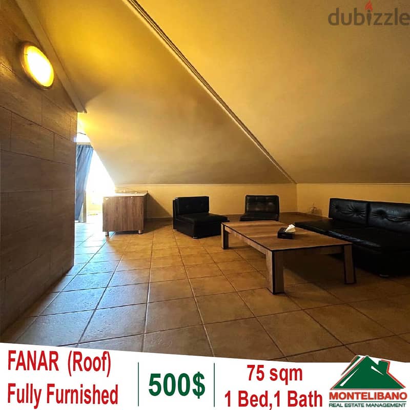 Fully Furnished 75 sqm Roof for rent in Fanar with view 0