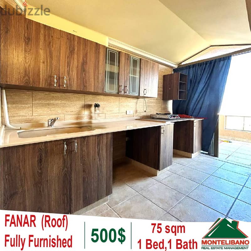 Fully Furnished 75 sqm Roof for rent in Fanar with view 1