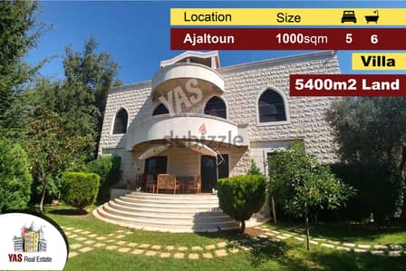 Ajaltoun | 1000M2 Villa | 5400m2 Land | Uique Property | Mountain View