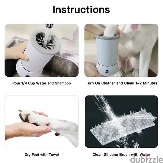 Automatic pet paw cleaner and massager 4