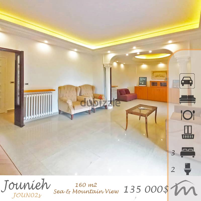 Jounieh | Decorated/Equipped 160m² | 3 Bedrooms Apartment | Balconies 1