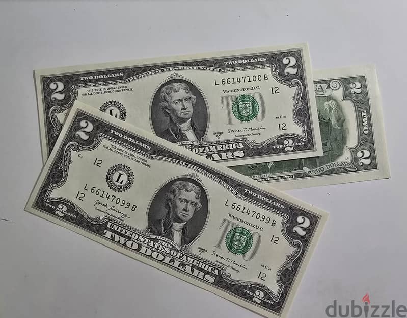 2 Dollars x 3 pcs NEW Consecutive 100B-99B-98B 1