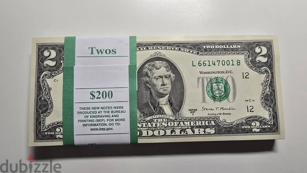 2 Dollars x 100 Pcs Bundle NEW MINT 0