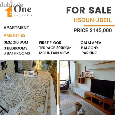 APARTMENT FOR SALE IN HSOUN - JBEIL