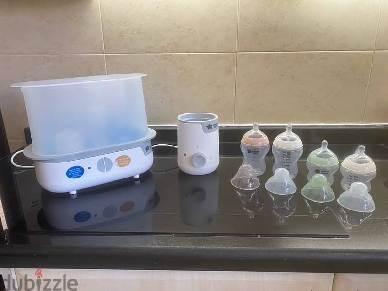 Tommee Tippee Sterilizer, Bottle Warmer, Feeding Bottles 1