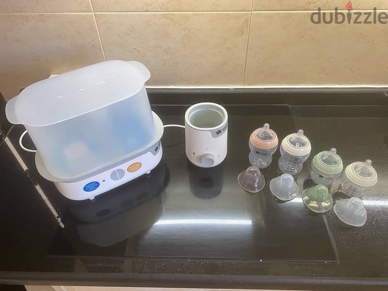 Tommee Tippee Sterilizer, Bottle Warmer, Feeding Bottles 2