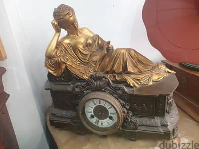 antique big clock made from bronze, french antiques