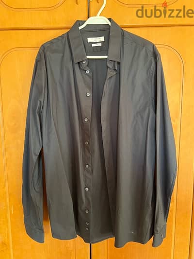 BLACK BUTTON DOWN COLLAR CELIO SLIM FIT XL