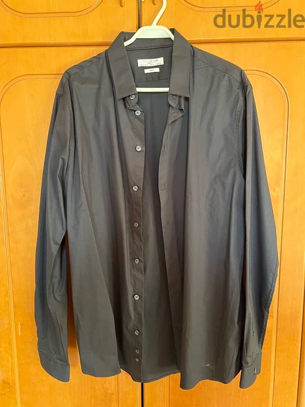 BLACK BUTTON DOWN COLLAR CELIO SLIM FIT XL 0