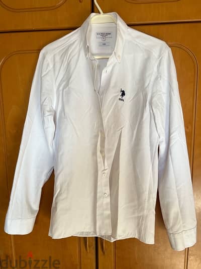 U. S. WHITE POLO BUTTON DOWN COLLAR SHIRT