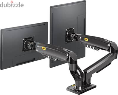 NB F160 Dual Monitor Desk Mount Stand Full Motion - Supports up to 27"