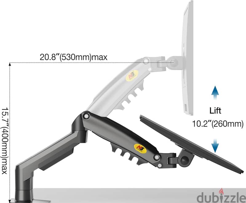 NB F160 Dual Monitor Desk Mount Stand Full Motion - Supports up to 27" 3