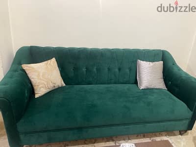 sofa velvet green