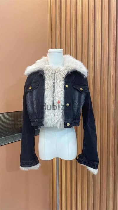 denim fur jacket