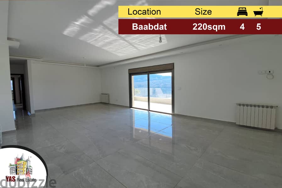 Baabdat 220m2 | New | Calm Area | Prime Location | AMK | 0