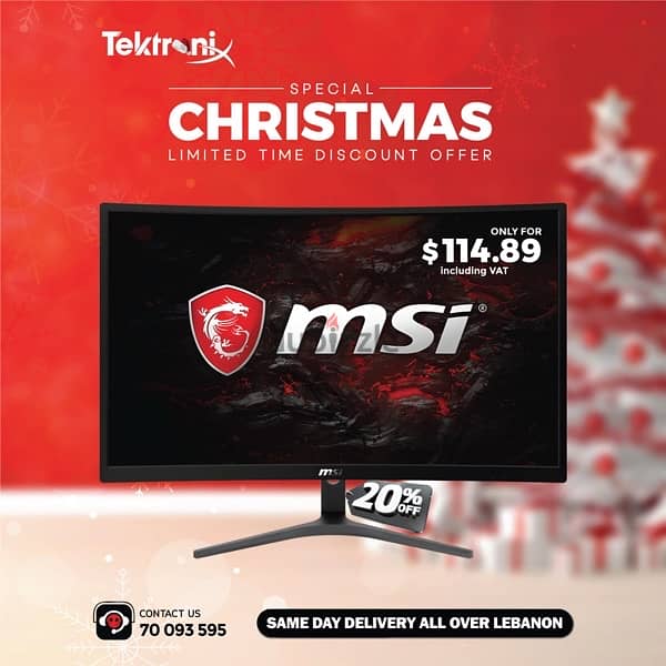 MSI Optix 24" (FHD) 75Hz Gaming Monitor 0