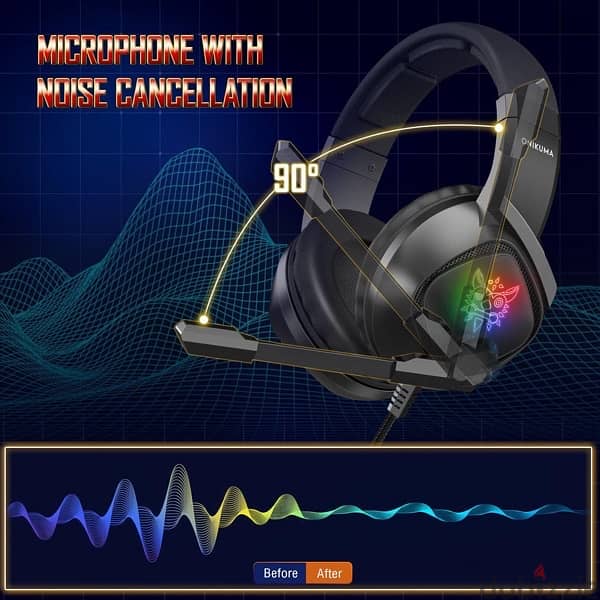 ONIKUMA K19 Professional Gaming Headphone with RGB LED Backlight 1