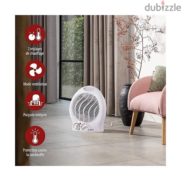 JL NIVA Fan Heater 1000W-2000W - Overheating Protection 3